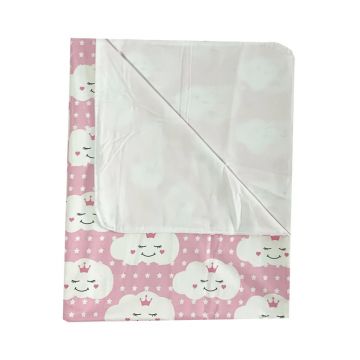 Set 3 piese pat 160x80 cm cu cearsaf paturica si perna Norisori zambareti roz