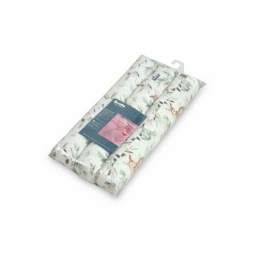 Aparatoare laterala modulara pentru patut copii Sensillo Caprioare 3x60 cm tip rulou,husa din bumbac,umplutura antialergica