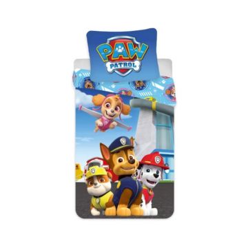 Set lenjerie pat copii Paw Patrol Marshall, Chase, Rublle and Skye 100x140 + 40x45 SunCity BRM011373