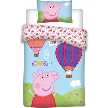 Set lenjerie pat copii Peppa Pig Up and Away 100x140 + 40x45 SunCity BRM300030