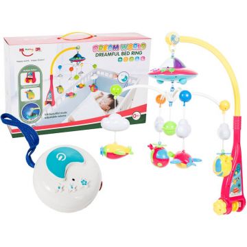 Carusel muzical MalPlay Ozn pentru patut cu telecomanda si proiector