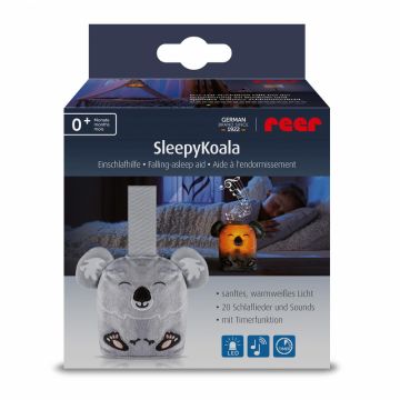 Jucarie din plus Reer pentru somn Sleepy Koala cu lumina de veghe si muzica pentru bebelusi