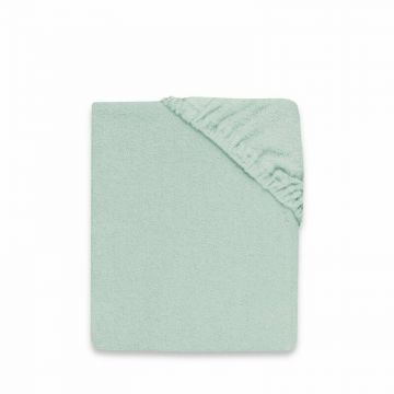 MimiNu - Cearceaf cu elastic, Pentru pat 160x80 cm, Din terry, Material certificat Oeko Tex Standard 100, Cold Mint