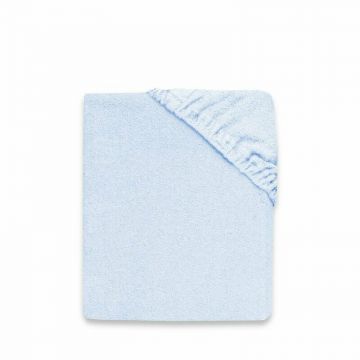 Cearceaf cu elastic, MimiNu, Pentru pat 160x80 cm, Din terry, Material certificat Oeko Tex Standard 100, Light Blue