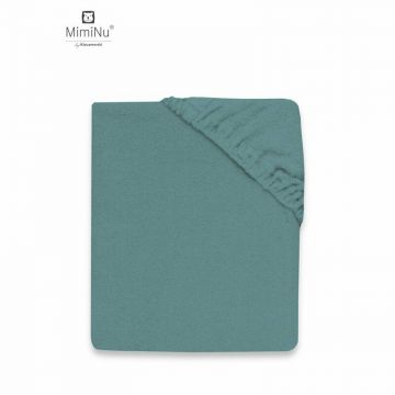 Cearceaf cu elastic, MimiNu, Pentru pat 160x80 cm, Din terry, Material certificat Oeko Tex Standard 100, Nepal Green