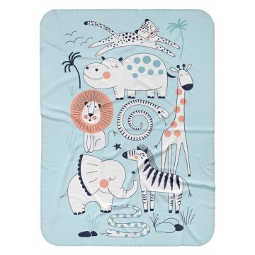 Set pătură și față de pernă pentru copii albastră 85x125 cm – OYO kids