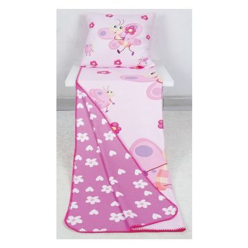 Set pătură și față de pernă pentru copii roz 85x125 cm – OYO kids