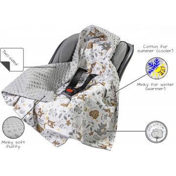 Paturica cu gluga Nichiduta pentru cosul auto Minky Fawn