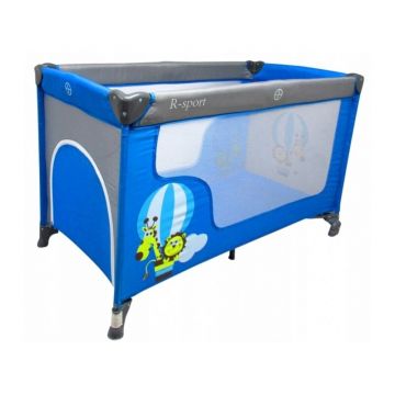 R-Sport - Patut pliant cu un nivel K2 din Otel, 120x60 cm, Albastru