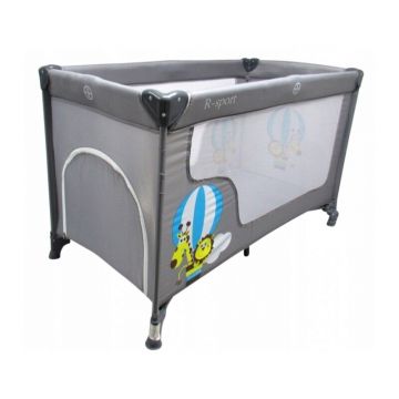 R-Sport - Patut pliant cu un nivel K2 din Otel, 120x60 cm, Gri