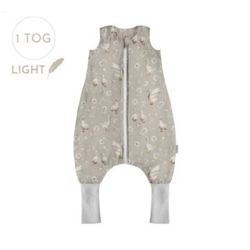 Sac de dormit cu picioare, bumbac 2.5 Tog, Goose Family, marimea XS, 6 - 12 luni - BabySteps