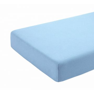 Cearceaf albastru KidsDecor cu elastic din bumbac 60 x 120 cm