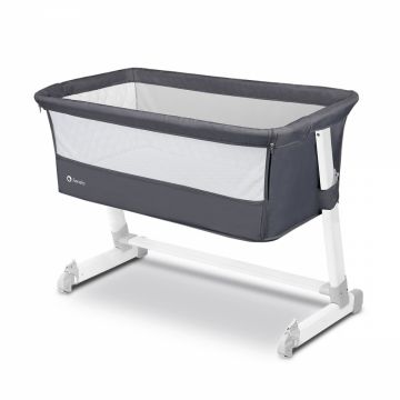 Patut co-sleeper Theo 2 in 1 cu setare unghiulara reglabil Dark Grey Lionelo