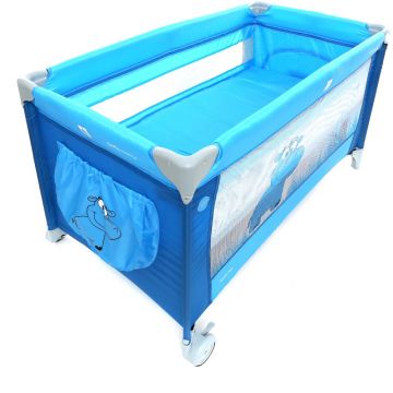 Patut pliabil cu 2 nivele Coto Baby Samba Plus Blue