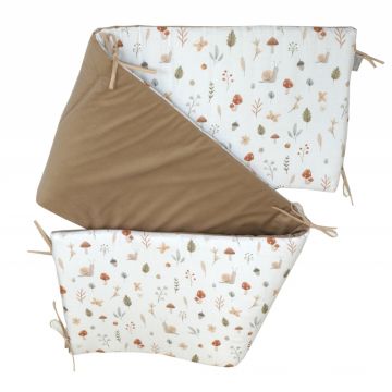 Aparatoare laterala patut 2 fete Comori din natura velvet bej 180 x 35 cm