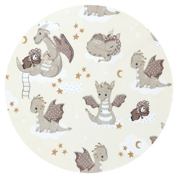 Aparatoare pentru patut Qmini 120x60 cm Dragons Beige