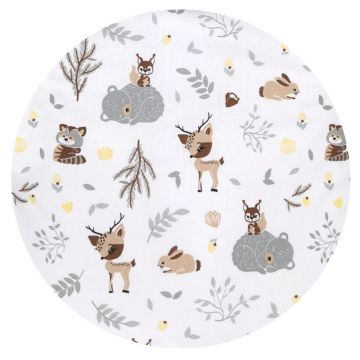 Cearceaf cu elastic Miminu din bumbac 160x80 cm Forest Friends Beige