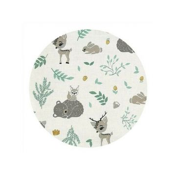 Cearceaf cu elastic Miminu din bumbac 160x80 cm Forest Friends Mint