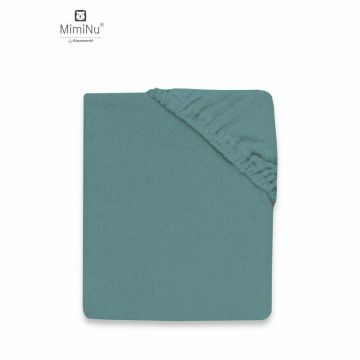 Cearceaf cu elastic MimiNu pentru pat 160x80 cm din terry Nepal Green