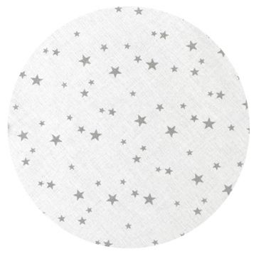 Cearceaf cu elastic MimiNu pentru patut 90x40 cm din bumbac Mini Gray Stars