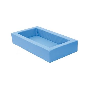 Patut pentru cresa, albastru deschis, 140 x 75 x 25 cm, din spuma, cu saltea 8 cm grosime inclusa