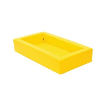 Patut pentru cresa, galben, 140 x 75 x 25 cm, din spuma, cu saltea 8 cm grosime inclusa