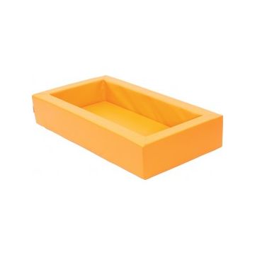 Patut pentru cresa, portocaliu, 140 x 75 x 25 cm, din spuma, cu saltea 8 cm grosime inclusa
