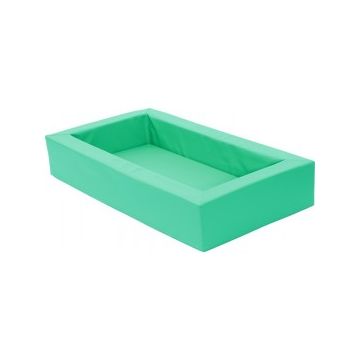 Patut pentru cresa, verde, 140 x 75 x 25 cm, din spuma, cu saltea 8 cm grosime inclusa