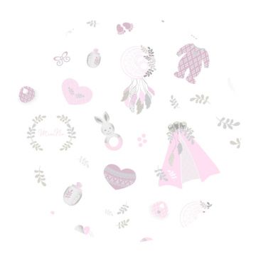 Paturica moale MimiNu cu doua fete din bumbac 75x100 cm Baby Shower Pink