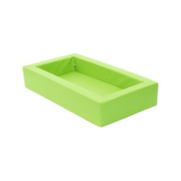 Patut pentru cresa, verde deschis, 140 x 75 x 25 cm, din spuma, cu saltea 8 cm grosime inclusa