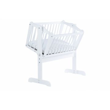 Patut mic cu leganare alb 80x40 cm