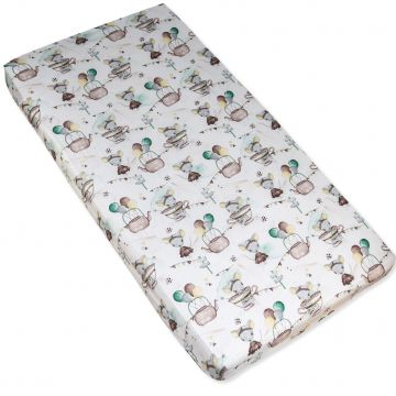 Cearceaf din bumbac cu elastic 120x60 cm - Brown Mouse