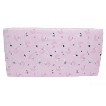 Cearceaf din bumbac cu elastic Pink Moon Dark 120x60 cm