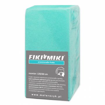 Cearsaf cu elastic din frotir Menta 120 60 cm