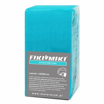 Cearsaf Fiki Miki cu elastic din frotir Bumbac turcoaz 120 60 cm