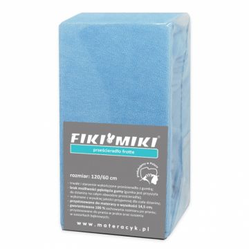 Cearsaf Fiki Miki cu elastic frotir Bumbac bleu 120 60 cm