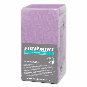 Cearsaf Fiki Miki cu elastic frotir Bumbac mov 120 60 cm