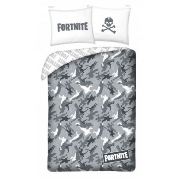 Lenjerie de pat Fortnite, alb-negru, 140x200 cm