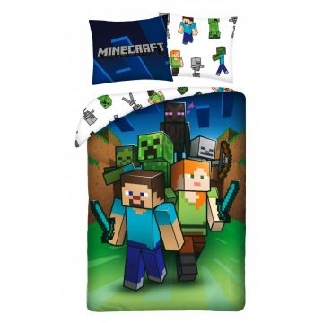 Lenjerie de pat, Minecraft Action, 140x200 cm