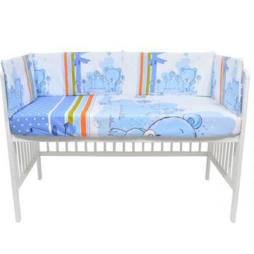 Lenjerie patut cu 5 piese Blue Bear with ribbon