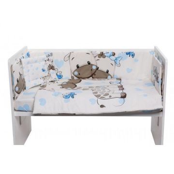 Lenjerie patut cu 5 piese U&Me Blue