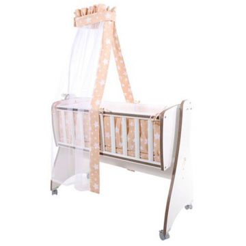 Lenjerie pentru leaganul cu baldachin First Dreams Lorelli Beige Stars Lenjerie pentru leaganul cu baldachin First Dreams Lorelli Beige Stars