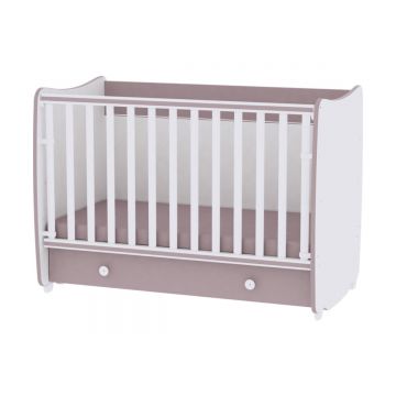 Patut balansoar Lorelli, din lemn, 60 x 120 cm, Dream White Cappuccino