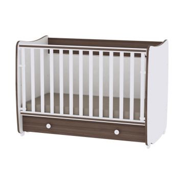 Patut balansoar transformabil, Lorelli, Dream, 60 x 120 cm, White walnut