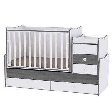 Patut transformabil Lorelli Maxi Plus, white/vintage grey, 70 x 160 cm