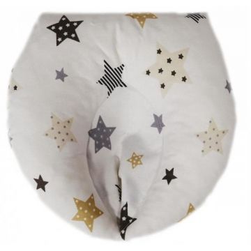 Perna pentru formarea capului bebelusului Stars Crem Grey and White