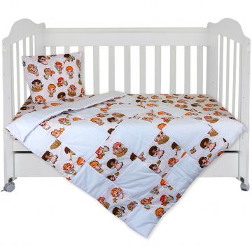 Set Lenjerie cu 4 piese 60/120 cm, bumbac 100%, Sweet Angels - Multicolor