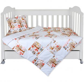 Set Lenjerie cu 4 piese 60x120 Bumbac 100% Wood - Multicolor