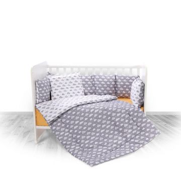 Set lenjerie de pat 5 piese Lorelli Lilli 60 x 120 Clouds Grey