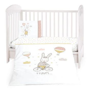 Set lenjerie de pat Kikka Rabbits In Love 5 piese